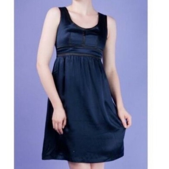 Proenza Schouler for Target 100% Silk Dress Navy Black Size 7 Size S Size M - Picture 3 of 10